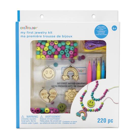 9 Pack: My First Wood Charm Jewelry Kit by Creatology™